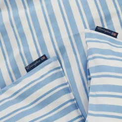 Striped Cotton Poplin Bäddset 150x210 + 50x60 cm, Terra