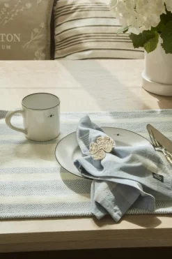 Striped Organic Kuddfodral 50x50 cm, Blå