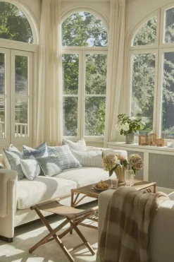 Striped Organic Kuddfodral 50x50 cm, Blå