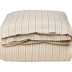 Lexington Bäddset-Striped Poplin Bäddset 150x210 + 50x60 cm, Beige