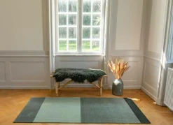 Tica Copenhagen Plastmattor-Stripes Matta Ljusgrön / Mörkgrön, 90x130 cm