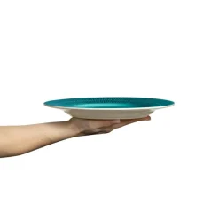 Stripes Tallrik 28 cm, Ljusrosa