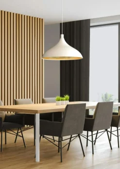 Swell Pendel 41 cm, Vit / Mässing