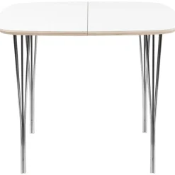 Haslev Matbord Och Barbord-Symphony 86 Matbord,  90x90 Vit Laminat / Krom