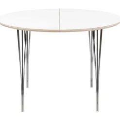 Haslev Matbord Och Barbord-Symphony 86 Matbord,  90x90 Vit Laminat / Krom