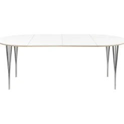 Haslev Matbord Och Barbord-Symphony 86 Matbord,  90x90 Vit Laminat / Krom