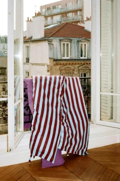 Été Påslakan Enkel, 140x200 cm, Bordeaux/Himmelsblå