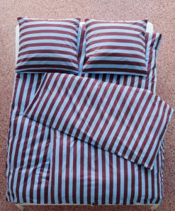 Été Påslakan Enkel, 140x200 cm, Bordeaux/Himmelsblå