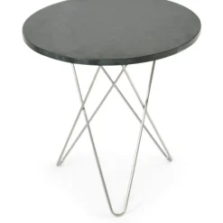 OX Denmarq Sidobord & Avlastningsbord-Tall Mini O Table Sidobord Ø50 cm, Mässing/Rustik skiffer