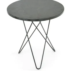 OX Denmarq Sidobord & Avlastningsbord-Tall Mini O Table Sidobord Ø50 cm, Mässing/Rustik skiffer