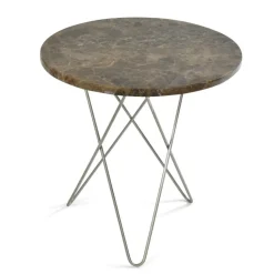 OX Denmarq Sidobord & Avlastningsbord|Soffbord-Tall Mini O Table Sidobord Ø50 cm, Stål/Svart marmor
