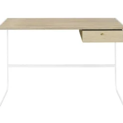 Tati Skrivbord Med Låda, Storm Grey / Vitbetsad Ek