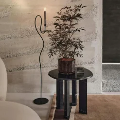 Ferm Living Sidobord & Avlastningsbord-Taula Sidobord Ø54,4 cm, Vit / Charcoal