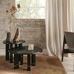 Taula Soffbord Ø67 cm, Vit / Charcoal