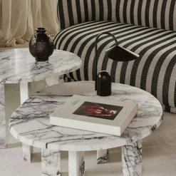 Taula Soffbord Ø67 cm, Vit / Charcoal