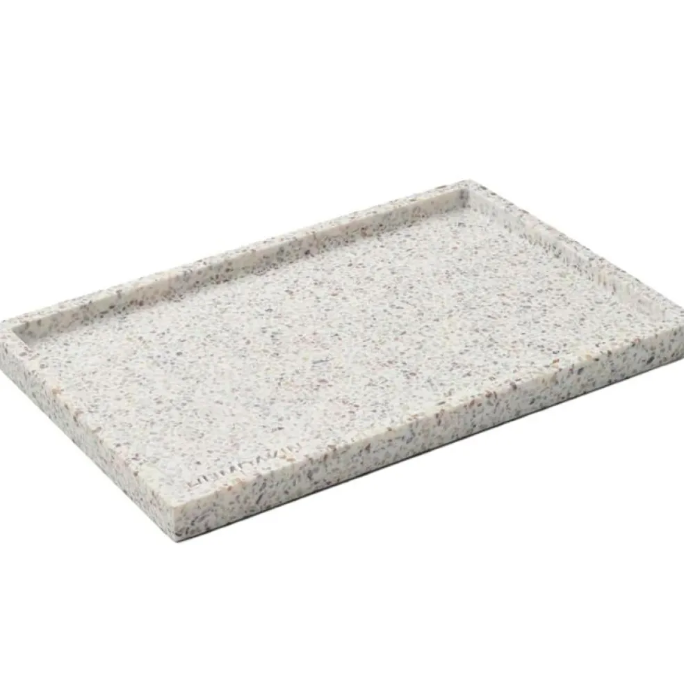 Terrazzo square Bricka 30 cm Vit/Brun
