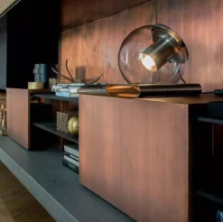 Oluce Bordslampor-The Globe 228 Bordslampa, Satin Gold / Anodiserat Brons