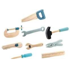 Barn Bloomingville Leksaker-Toy Tool Set 9-Delar, Natur/Blå/Grå/Svart