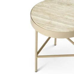 Ferm Living Soffbord-Travertine Sidobord Ø40 cm