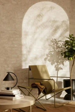 Ferm Living Soffbord-Travertine Sidobord Ø40 cm