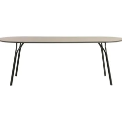 Woud Matbord Och Barbord-Tree Matbord L: 220cm Beige Topp / Svarta Ben