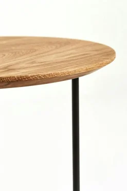 Tribeca Sidobord 47 cm, Oljad Rustik Ek/Svarta Ben