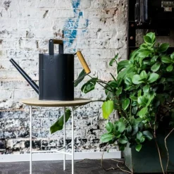 Tribeca Sidobord 47 cm, Såpad Rustik Ek/Svarta Ben