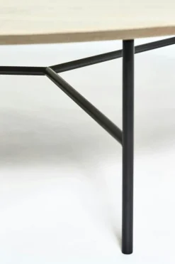 Tribeca Soffbord 80 cm, Såpad Rustik Ek/Svarta Ben