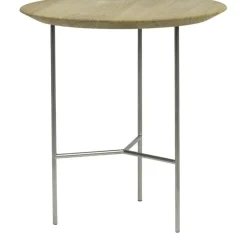 Tribeca Soffbord Rustikt Oljad Ek / Satinkromat Stål, 80 cm