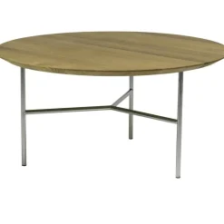 Tribeca Soffbord Rustikt Oljad Ek / Satinkromat Stål, 80 cm