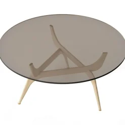 Brdr. Krüger Soffbord-Triiio Soffbord Ø90 cm, Obehandlad Ek / Klarglas