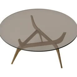 Brdr. Krüger Soffbord-Triiio Soffbord Ø90 cm, Obehandlad Ek / Klarglas