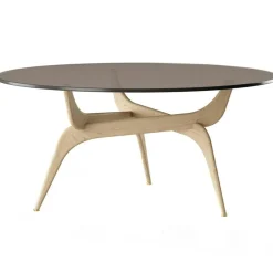 Brdr. Krüger Soffbord-Triiio Soffbord Ø90 cm, Obehandlad Ek / Klarglas