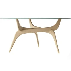 Brdr. Krüger Soffbord-Triiio Soffbord Ø90 cm, Obehandlad Ek / Klarglas