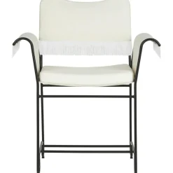 GUBI Trädgårdsstolar-Tropique Matstol Med Fransar, Classic Black / Leslie Stripe 20