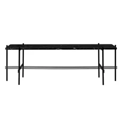 GUBI Soffbord-Ts Console 1 Hylla, Svart/Vit Marmor