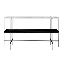 Ts Console 2 Hyllor, Svart/Svart Marmor
