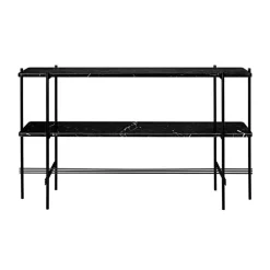 GUBI Skänkar & Sideboards-Ts Console 2 Hyllor, Svart/Vit Marmor