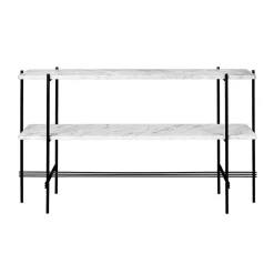 GUBI Skänkar & Sideboards-Ts Console 2 Hyllor, Svart/Vit Marmor