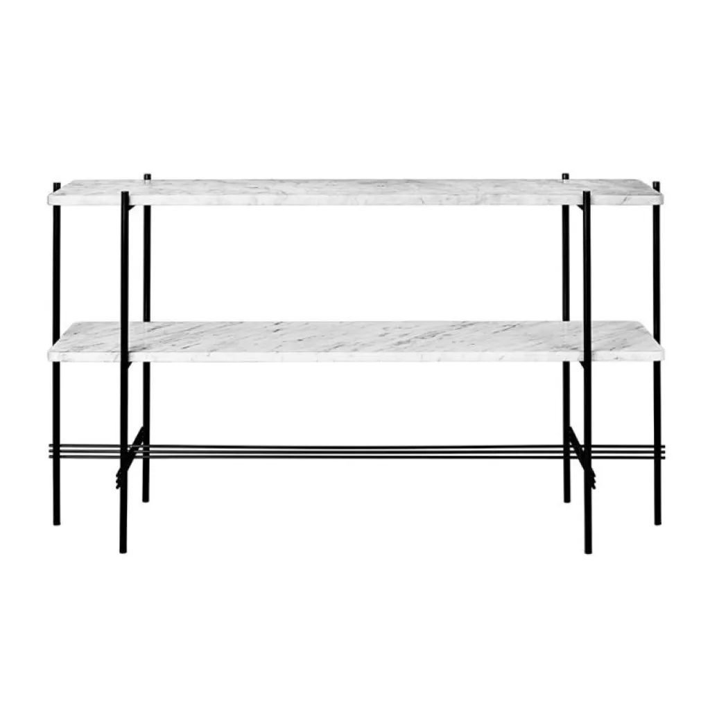GUBI Skänkar & Sideboards-Ts Console 2 Hyllor, Svart/Vit Marmor