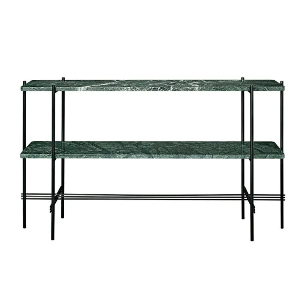 GUBI Skänkar & Sideboards-Ts Console 2 Hyllor, Svart/Vit Marmor