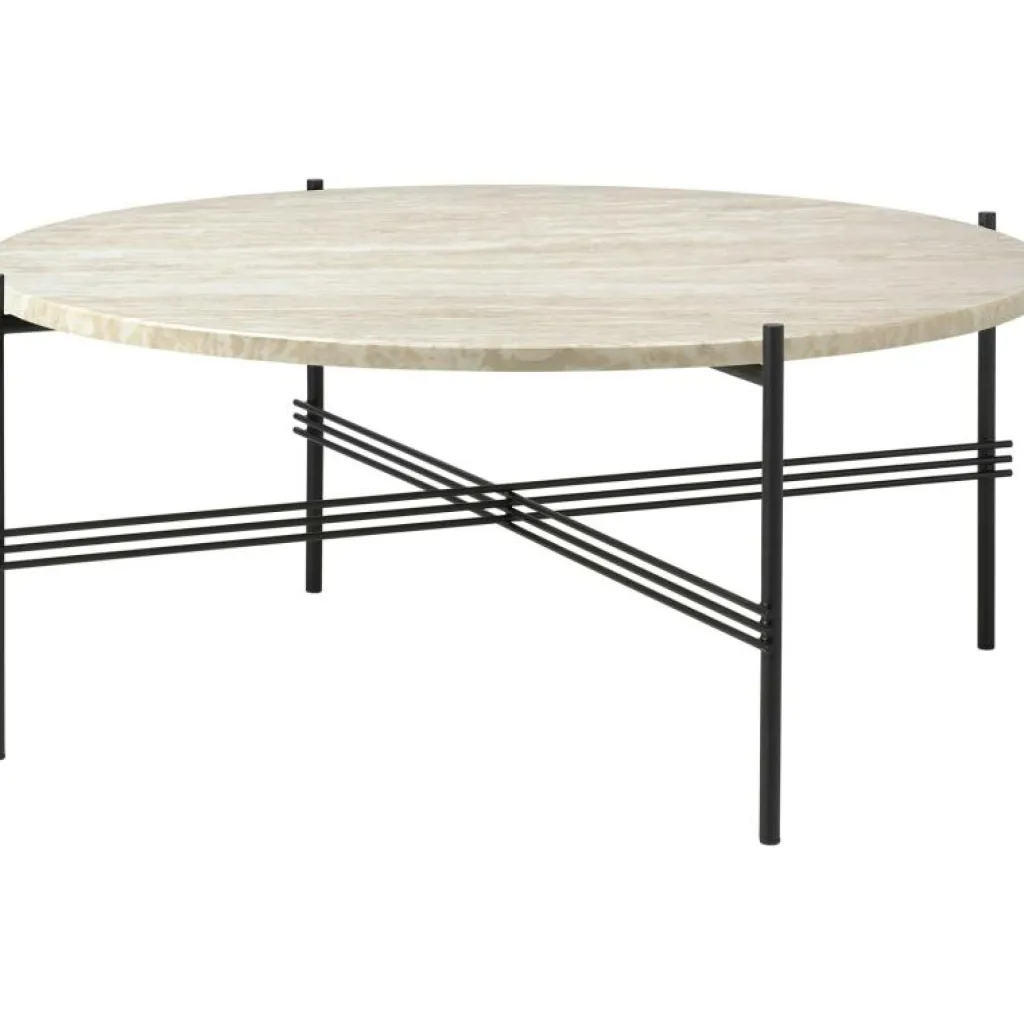 GUBI Soffbord Utomhus-TS Outdoor Soffbord Ø80x35 cm, Travertin