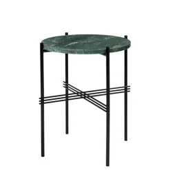 GUBI Sidobord & Avlastningsbord-TS Sidobord 40 cm, Polerat Stål / Vit Carraramarmor