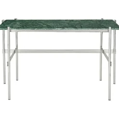 TS Skrivbord 60x120 cm, Polerat Stål / Vit Carraramarmor