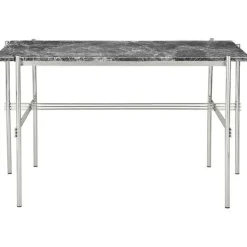 TS Skrivbord 60x120 cm, Polerat Stål / Vit Carraramarmor