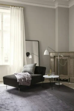 GUBI Sidobord & Avlastningsbord|Soffbord-TS Soffbord 55 cm, Polerat Stål / Vit Carraramarmor