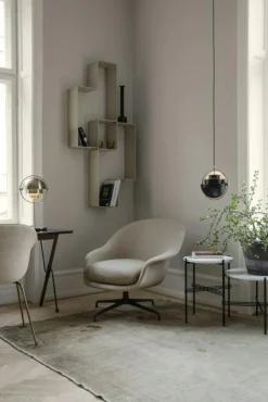 GUBI Sidobord & Avlastningsbord|Soffbord-TS Soffbord 55 cm, Polerat Stål / Vit Carraramarmor