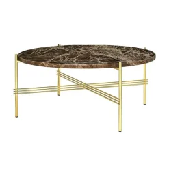 TS Soffbord 80 cm, Polerat Stål / Vit Carraramarmor