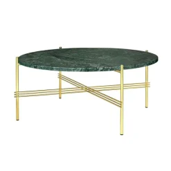 TS Soffbord 80 cm, Polerat Stål / Vit Carraramarmor