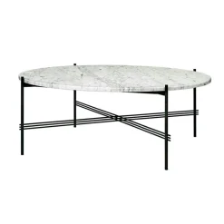 Ts Soffbord Ø105 cm, Svart/Grön Marmor